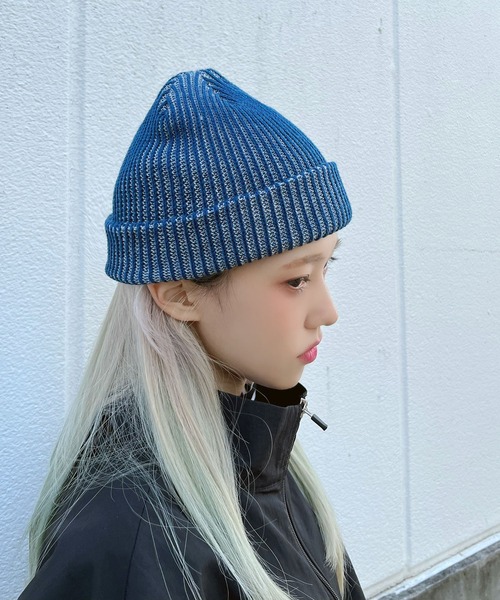 Figments（フィグメンツ）の「リブニットキャップ（ニットキャップ/ビーニー・レディース・ブラック/オレンジ/ブルー・FREE）」の2枚目の写真