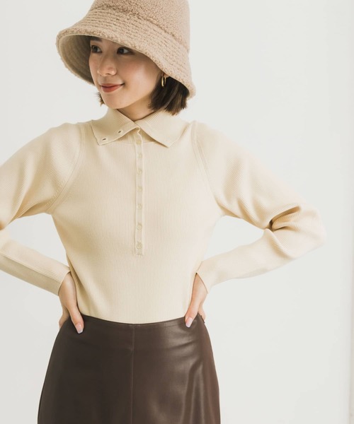 URBAN RESEARCH(アーバンリサーチ)の「2WAYタートルリブニット(ニット/セーター・レディース・グリーン/アイボリー/ホワイト系その他・FREE)」の10枚目の写真