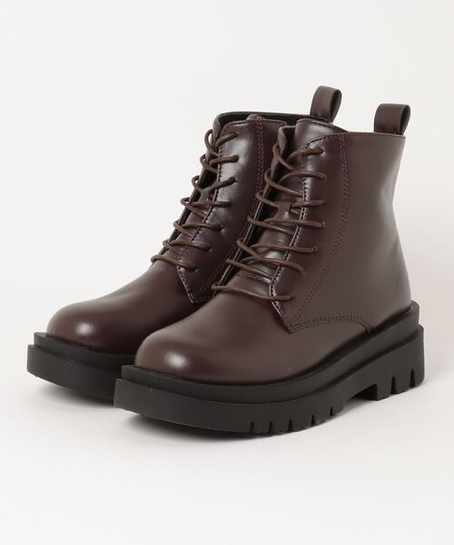 atmos pink（アトモスピンク）の「FAVOFAVO / ファボファボ 厚底タンクソールレースアップブーツ（ブーツ・レディース・ブラック/ダークブラウン/アイボリー・LL/M/L/S）」の9枚目の写真