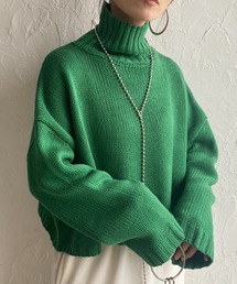 She's Closet | タートルネック長袖ボリュームスリーブショート丈バルキーニットプルオーバー(ニット/セーター)