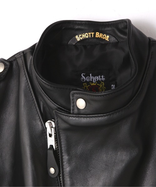 schott（ショット）の「Schott/ショット/603UST STAND ONESTAR/スタンドワンスター（ライダースジャケット・メンズ・ブラック・36/38/42/44/40）」の6枚目の写真