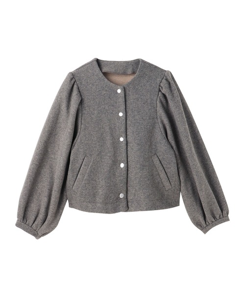 Settimissimo（セッティミッシモ）の「カットメルトンボリュームスリーブジャケット（ブルゾン・レディース・ブラック/グレイッシュベージュ・FREE）」の14枚目の写真