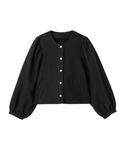 Settimissimo（セッティミッシモ）の「カットメルトンボリュームスリーブジャケット（ブルゾン・レディース・ブラック/グレイッシュベージュ・FREE）」の13枚目の写真