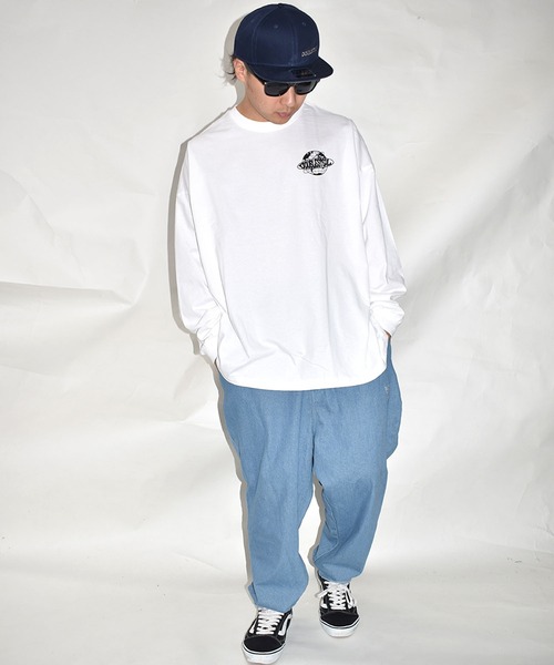 DOUBLE STEAL(ダブルスティール)の「WORLD LOGO 長袖Tシャツ(Tシャツ/カットソー・メンズ・ライトグレー/ライトパープル/ホワイト/ブラック・LARGE/X-LARGE/MEDIUM)」の15枚目の写真