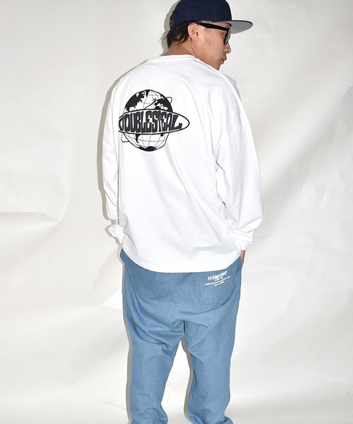 DOUBLE STEAL(ダブルスティール)の「WORLD LOGO 長袖Tシャツ(Tシャツ/カットソー・メンズ・ライトグレー/ライトパープル/ホワイト/ブラック・LARGE/X-LARGE/MEDIUM)」の19枚目の写真
