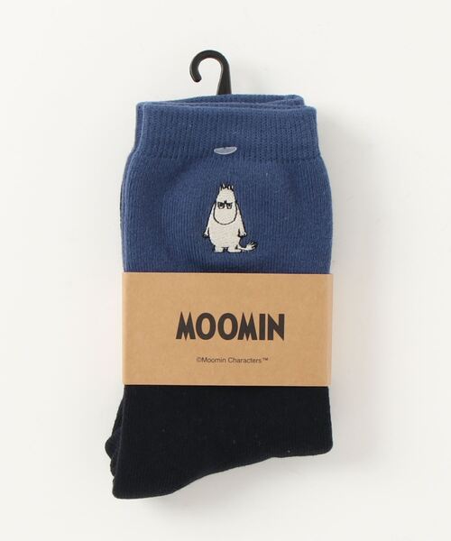 MOOMIN(ムーミン)の「【 MOOMIN 】 刺繍パイルソックス アングリー(ソックス/靴下・レディース・グリーン/ネイビー/グレー・23-25cm)」の3枚目の写真