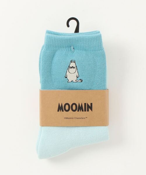 MOOMIN(ムーミン)の「【 MOOMIN 】 刺繍パイルソックス アングリー(ソックス/靴下・レディース・グリーン/ネイビー/グレー・23-25cm)」の2枚目の写真