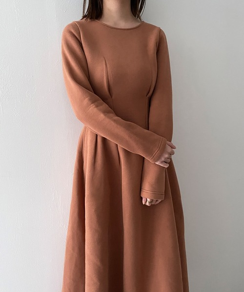 ADIRA（アディラ）の「ウエストタックウラキモウワンピ（ワンピース・レディース・チャコールグレー/オレンジ・MEDIUM）」の10枚目の写真