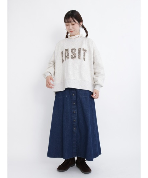 Samansa Mos2（サマンサ モスモス）の「スタンドレースカットソー（Tシャツ/カットソー・レディース・ブラック/オフホワイト/キナリ・ﾌﾘ-）」の4枚目の写真