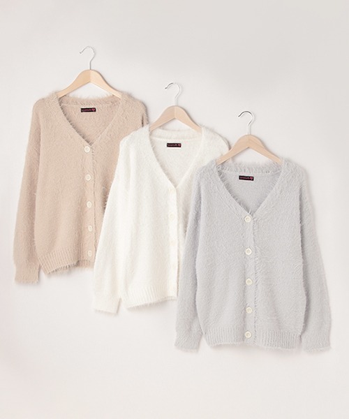 【完売品】シャギーカーディガン セール】シャギーニットカーディガン（カーディガン/ボレロ