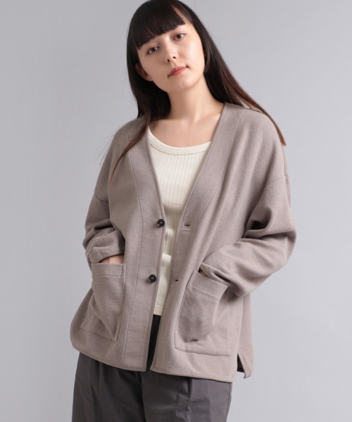 RNA-N（アールエヌエーエヌ）の「M2003 コットンニットカーディガン（カーディガン/ボレロ・レディース・セージグリーン/レディッシュグレー/スミクロ・MEDIUM）」の3枚目の写真
