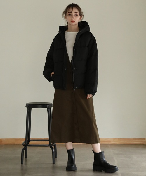 aity(アイティ)の「フロントボタンツイルジャンパースカート サロペット(スカート・レディース・ブラック/カーキ/ベージュ・M)」の4枚目の写真