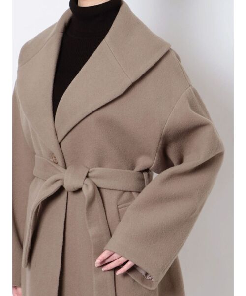 LAGUNAMOON(ラグナムーン)の「ショールカラーロングコート(その他アウター・レディース・ブラック/アイボリー/モカ・FREE)」の8枚目の写真