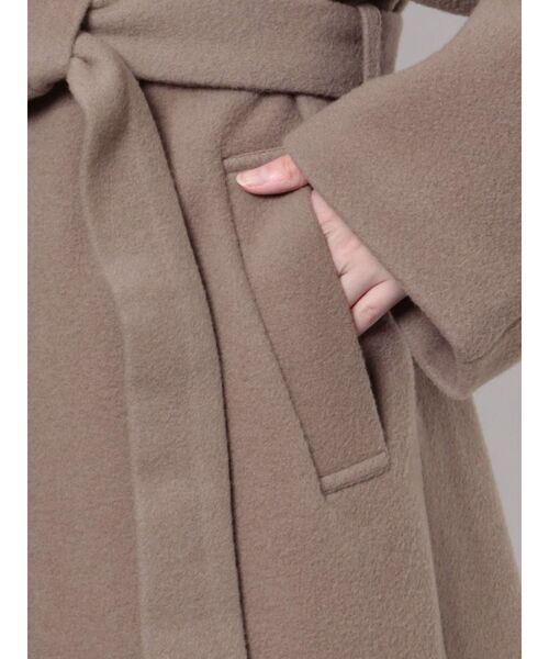 LAGUNAMOON(ラグナムーン)の「ショールカラーロングコート(その他アウター・レディース・ブラック/アイボリー/モカ・FREE)」の9枚目の写真