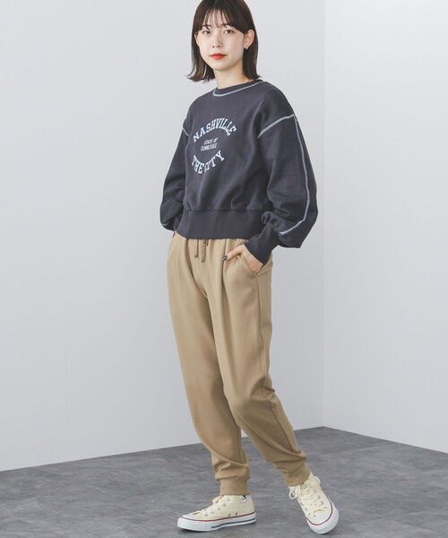BEAMS HEART(ビームスハート)の「BEAMS HEART / 裾リブ イージーパンツ(その他パンツ・レディース・ブラック/オリーブ/ベージュ・SMALL/MEDIUM)」の12枚目の写真