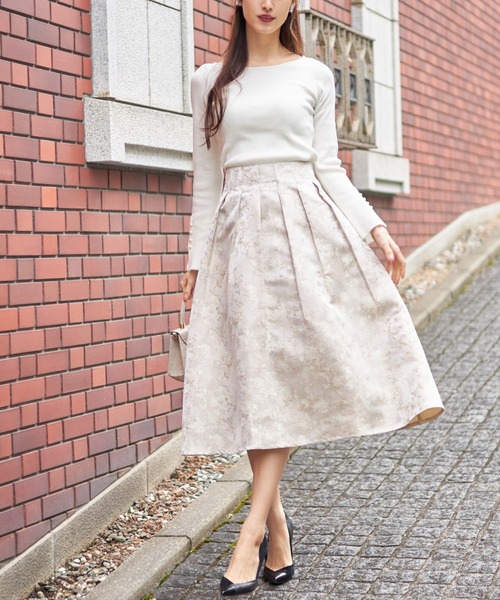 tocco closet（トッコ　クローゼット）の「前後２ＷＡＹ袖口パール付きリブニットプルオーバー（ニット/セーター・レディース・ブラック/オフホワイト/ピンクベージュ・M）」の4枚目の写真