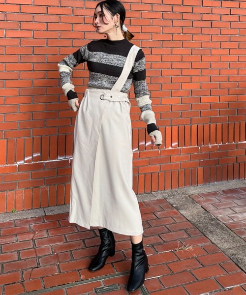 deux amour（ドゥーザムール）の「ワンショルダーロングスカート（スカート・レディース・ライトグレー/ブラック・MEDIUM）」の18枚目の写真
