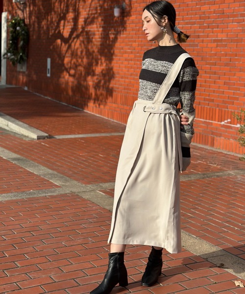 deux amour（ドゥーザムール）の「ワンショルダーロングスカート（スカート・レディース・ライトグレー/ブラック・MEDIUM）」の20枚目の写真