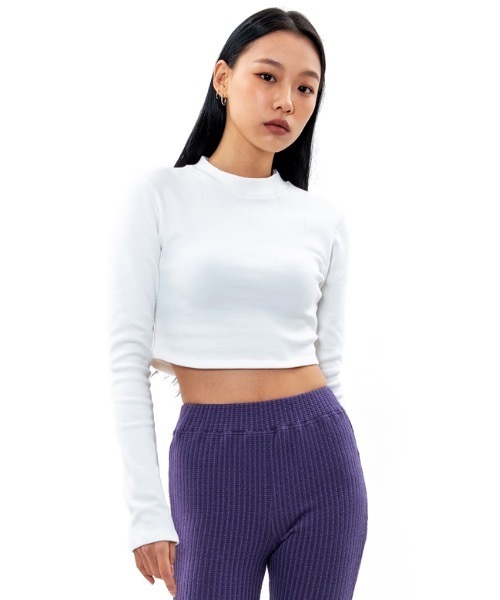 runningHIGH（ランニングハイ）の「【RUNNING HIGH 】クロップ モックネック スリム トップ / CROP MOCK