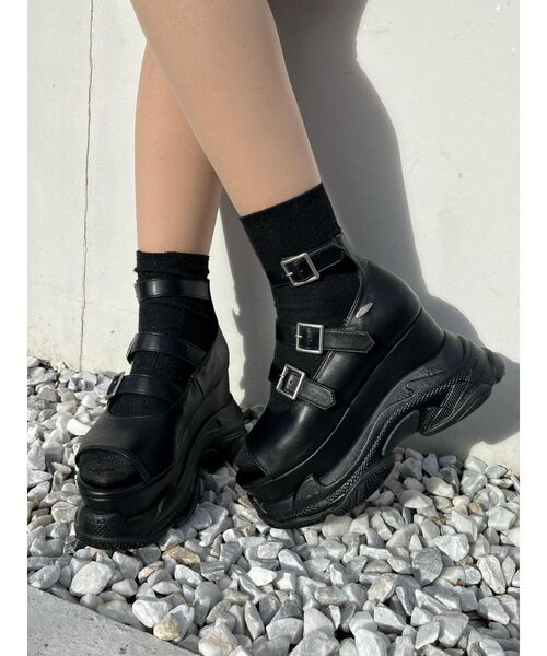 EATME（イートミー）の「スニーカーソール トリプルベルトサンダル（サンダル・レディース・ブラック/その他1・S/M/L）」の2枚目の写真