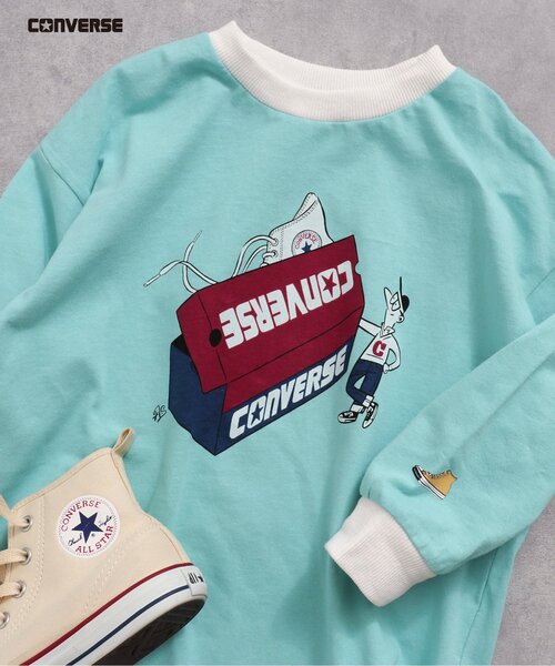CONVERSE（コンバース）の「CONVERSE 5色3柄Tシャツ（Tシャツ/カットソー・キッズ・ピンク/レインボー/ミント/サックスブルー/オフホワイト・80/90/100/110/120/130/140）」の3枚目の写真