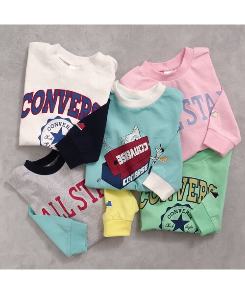 CONVERSE（コンバース）の「CONVERSE 5色3柄Tシャツ（Tシャツ/カットソー・キッズ・ピンク/レインボー/ミント/サックスブルー/オフホワイト・80/90/100/110/120/130/140）」の7枚目の写真