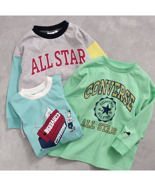 CONVERSE（コンバース）の「CONVERSE 5色3柄Tシャツ（Tシャツ/カットソー・キッズ・ピンク/レインボー/ミント/サックスブルー/オフホワイト・80/90/100/110/120/130/140）」の9枚目の写真