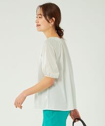 green label relaxing（グリーンレーベルリラクシング）の「バルーン ギャザー プルオーバー カットソー -接触冷感-（Tシャツ/カットソー）」