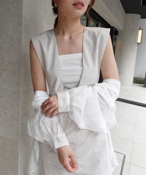 CORNERS(コーナーズ)の「Vネックロングジャンスカ(ジャンパースカート・レディース・ライトグレー/ブラック/グレイッシュベージュ・M)」の16枚目の写真