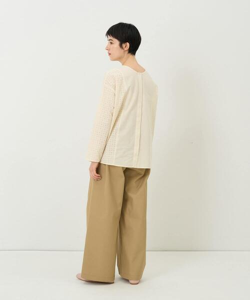 conges payes ADIEU TRISTESSE コットン リネン 刺繍 conges payes ADIEU TRISTESSE ブラウス シャツ 「8月