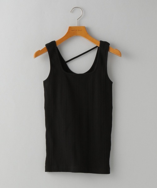 A part by(アパートバイ)の「バックアシメリブタンク(タンクトップ・レディース・オフホワイト/ブラック/ライトグリーン・FREE)」の2枚目の写真