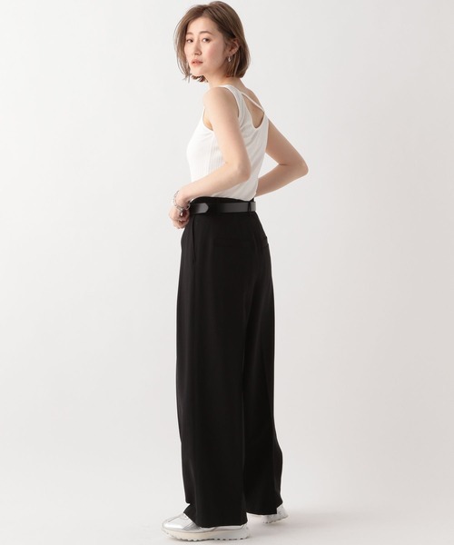 A part by(アパートバイ)の「バックアシメリブタンク(タンクトップ・レディース・オフホワイト/ブラック/ライトグリーン・FREE)」の10枚目の写真