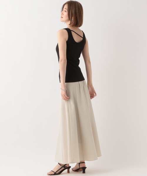 A part by(アパートバイ)の「バックアシメリブタンク(タンクトップ・レディース・オフホワイト/ブラック/ライトグリーン・FREE)」の11枚目の写真