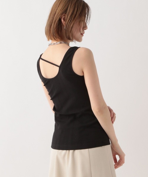 A part by(アパートバイ)の「バックアシメリブタンク(タンクトップ・レディース・オフホワイト/ブラック/ライトグリーン・FREE)」の21枚目の写真