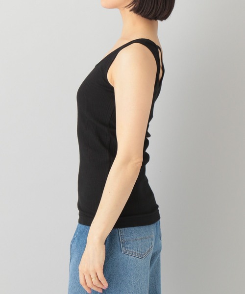 A part by(アパートバイ)の「バックアシメリブタンク(タンクトップ・レディース・オフホワイト/ブラック/ライトグリーン・FREE)」の16枚目の写真