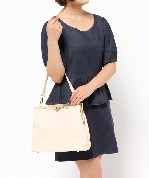 OUTLET（アウトレット）の「【mystic】ガマ口BAG（ショルダーバッグ・レディース・アイボリー/ピンク・FREE）」の13枚目の写真
