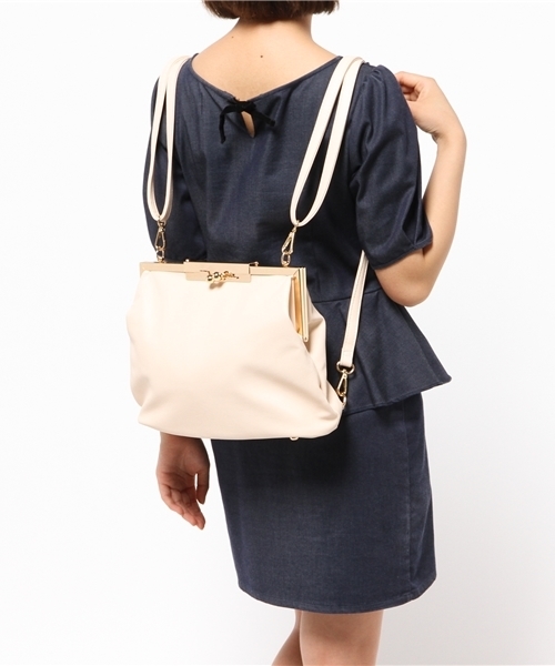 OUTLET（アウトレット）の「【mystic】ガマ口BAG（ショルダーバッグ・レディース・アイボリー/ピンク・FREE）」の14枚目の写真