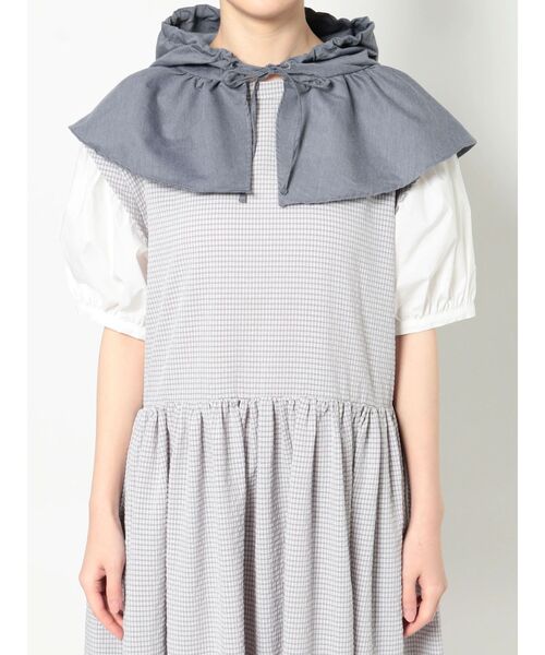 merry jenny（メリージェニー）の「ギャザーフリルフード（ハット・レディース・ブラック/オフホワイト/ブルー・FREE）」の4枚目の写真