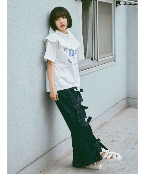 merry jenny（メリージェニー）の「ギャザーフリルフード（ハット・レディース・ブラック/オフホワイト/ブルー・FREE）」の12枚目の写真