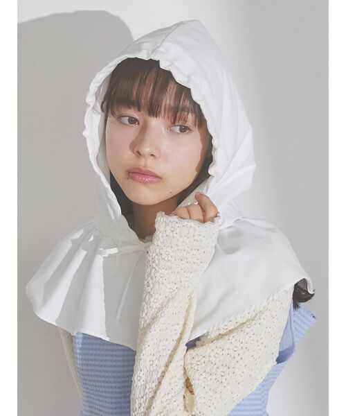 merry jenny（メリージェニー）の「ギャザーフリルフード（ハット・レディース・ブラック/オフホワイト/ブルー・FREE）」の5枚目の写真