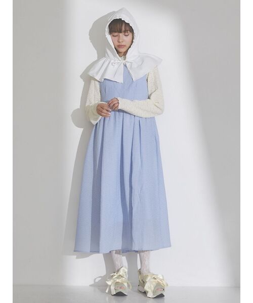 merry jenny（メリージェニー）の「ギャザーフリルフード（ハット・レディース・ブラック/オフホワイト/ブルー・FREE）」の8枚目の写真