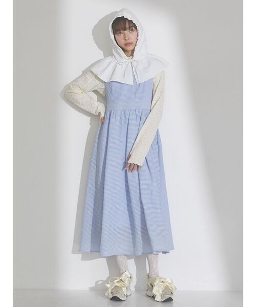 merry jenny（メリージェニー）の「ギャザーフリルフード（ハット・レディース・ブラック/オフホワイト/ブルー・FREE）」の16枚目の写真