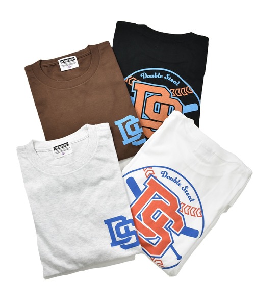 DOUBLE STEAL（ダブルスティール）の「ベースボールロゴ Tシャツ（Tシャツ/カットソー・メンズ・アッシュグレー/ブラック/ブラウン/ホワイト・LARGE/X-LARGE/MEDIUM/XX-LARGE）」の5枚目の写真