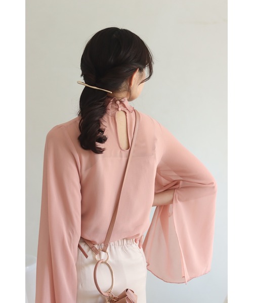 Chesty - ミュゲ　muguet ブラウス muguet（ミュゲ）の「high neck sheer blouse（シャツ/ブラウス