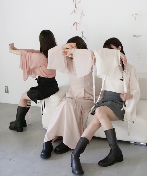 muguet（ミュゲ）の「high neck sheer blouse（シャツ/ブラウス・レディース・ベビーピンク/アイボリー/ピンク・FREE）」の14枚目の写真