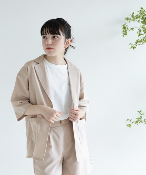 グローバルワーク AND YUA ANY 大人見えセットアップ グレー 160！ GLOBAL WORK（グローバルワーク）の「大人見えジャケット/AND