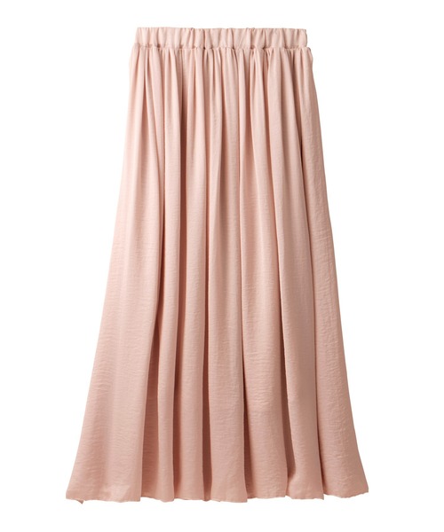 alotta（アロッタ）の「サテン素材ギャザーフレアースカート（スカート・レディース・ブラック/パープル/アイボリー/ミント/ラベンダー/オレンジ/ピンク/オリーブ・LARGE/MEDIUM/X-LARGE/XX-LARGE）」の8枚目の写真