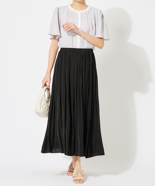 alotta（アロッタ）の「サテン素材ギャザーフレアースカート（スカート・レディース・ブラック/パープル/アイボリー/ミント/ラベンダー/オレンジ/ピンク/オリーブ・LARGE/MEDIUM/X-LARGE/XX-LARGE）」の21枚目の写真