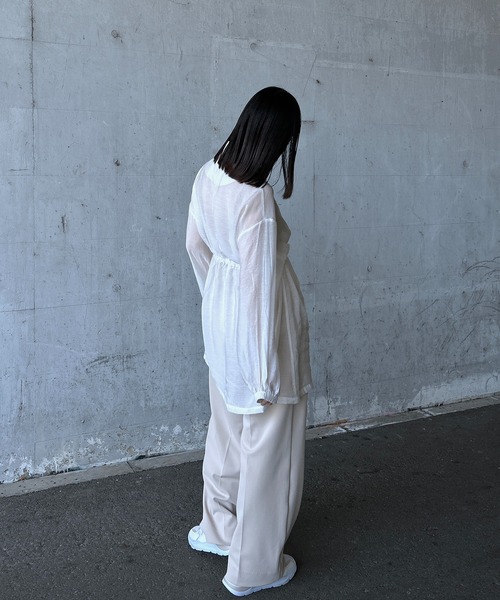 y/m by RIKA（イムバイリカ）の「シアーモッズコート（モッズコート・レディース・ブラック/オフホワイト・FREE）」の20枚目の写真