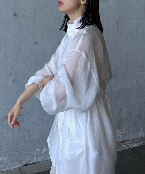 y/m by RIKA（イムバイリカ）の「シアーモッズコート（モッズコート・レディース・ブラック/オフホワイト・FREE）」の11枚目の写真